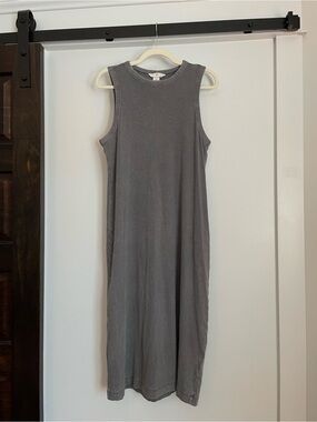 H&M Washed Charcoal Sleeveless Midi Dress